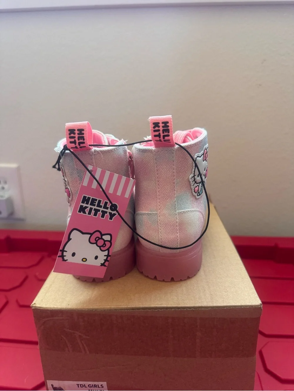 Sanrio Hello Kitty Pastel Pink and Blue Kids Lace-Up Boots Toddler 9 NWT